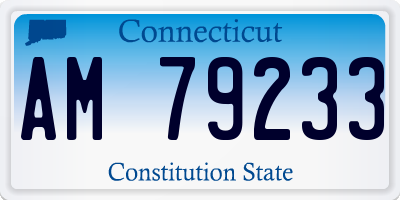 CT license plate AM79233