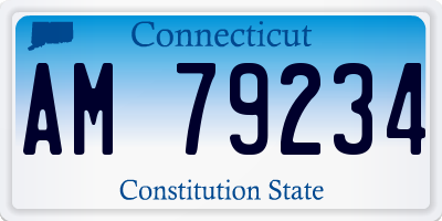 CT license plate AM79234