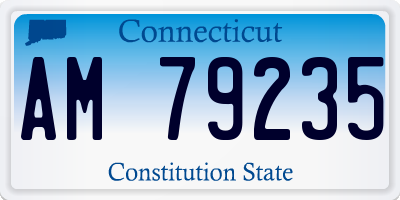 CT license plate AM79235
