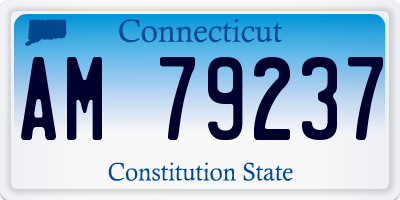 CT license plate AM79237