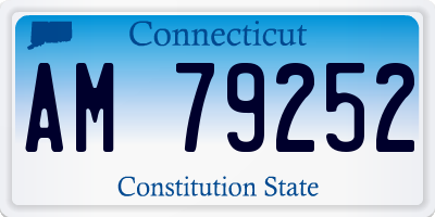 CT license plate AM79252
