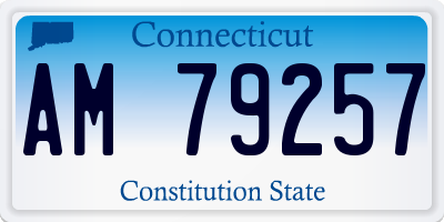 CT license plate AM79257