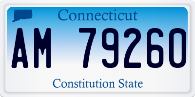 CT license plate AM79260