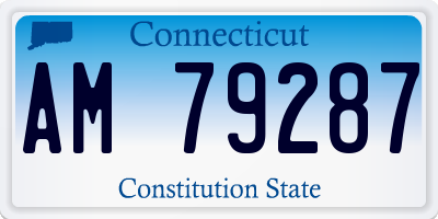 CT license plate AM79287