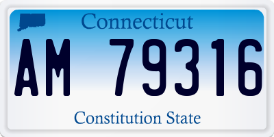 CT license plate AM79316