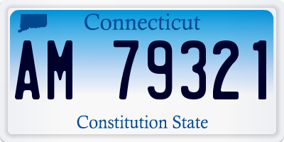 CT license plate AM79321