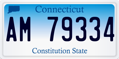 CT license plate AM79334