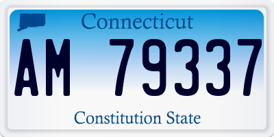 CT license plate AM79337