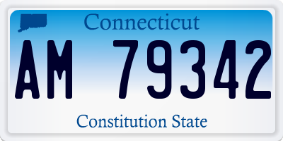 CT license plate AM79342