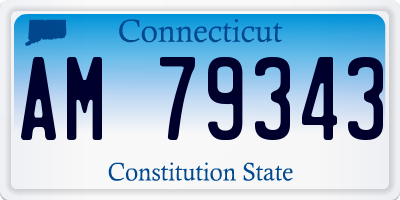 CT license plate AM79343