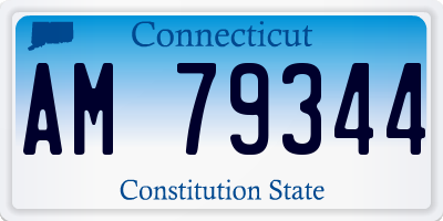 CT license plate AM79344