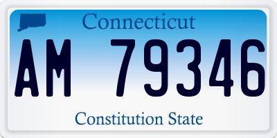 CT license plate AM79346