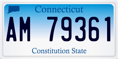 CT license plate AM79361