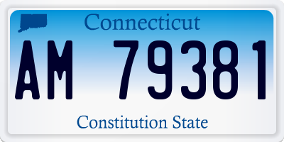 CT license plate AM79381