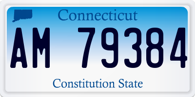 CT license plate AM79384