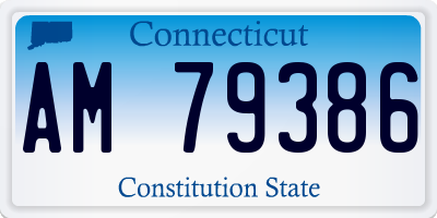 CT license plate AM79386