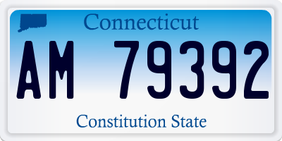 CT license plate AM79392