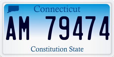 CT license plate AM79474