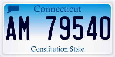 CT license plate AM79540