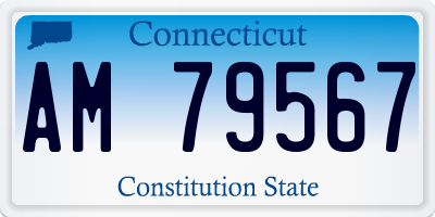 CT license plate AM79567