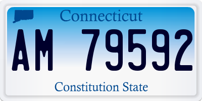 CT license plate AM79592