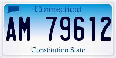 CT license plate AM79612