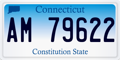 CT license plate AM79622