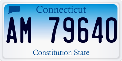 CT license plate AM79640