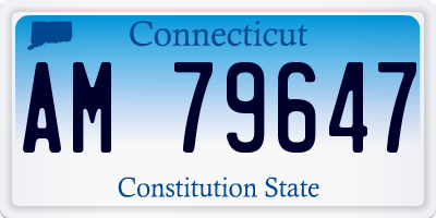 CT license plate AM79647