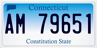 CT license plate AM79651