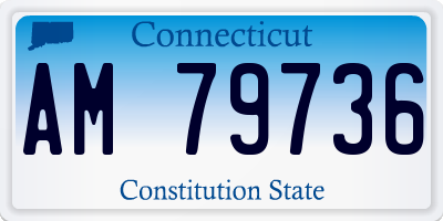 CT license plate AM79736