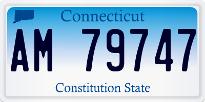 CT license plate AM79747