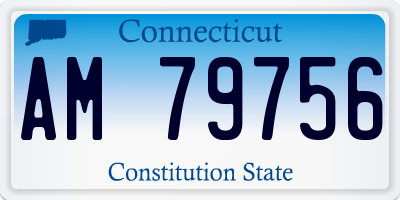 CT license plate AM79756