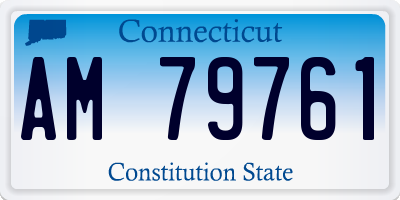 CT license plate AM79761