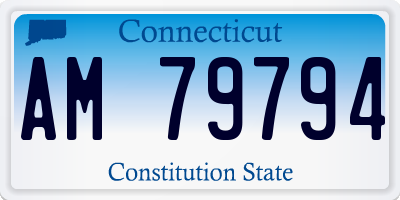 CT license plate AM79794