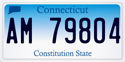 CT license plate AM79804