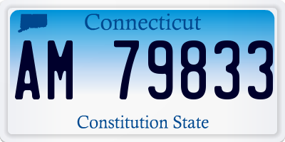 CT license plate AM79833