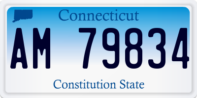 CT license plate AM79834