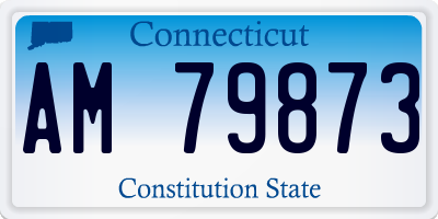 CT license plate AM79873