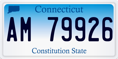 CT license plate AM79926