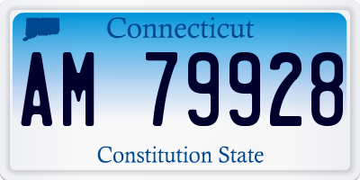 CT license plate AM79928