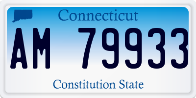 CT license plate AM79933