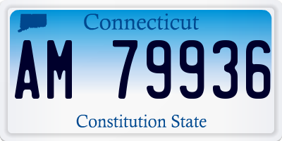 CT license plate AM79936