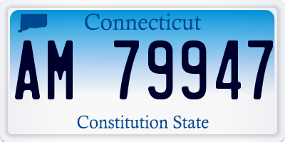 CT license plate AM79947