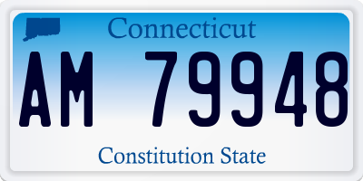 CT license plate AM79948