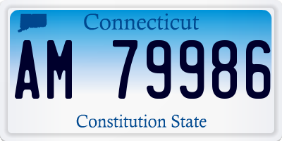 CT license plate AM79986