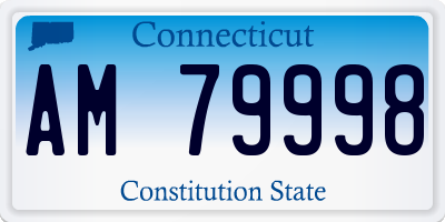 CT license plate AM79998