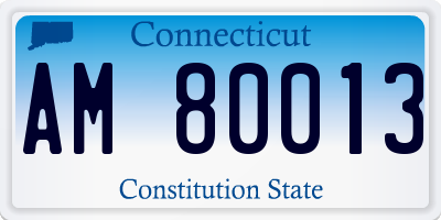 CT license plate AM80013