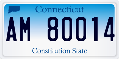 CT license plate AM80014