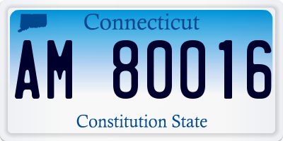 CT license plate AM80016